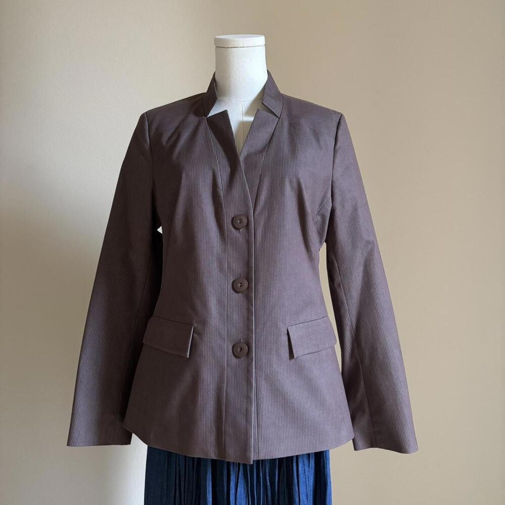 Pendleton Brown Striped Button Up Jacket With Wai… - image 2